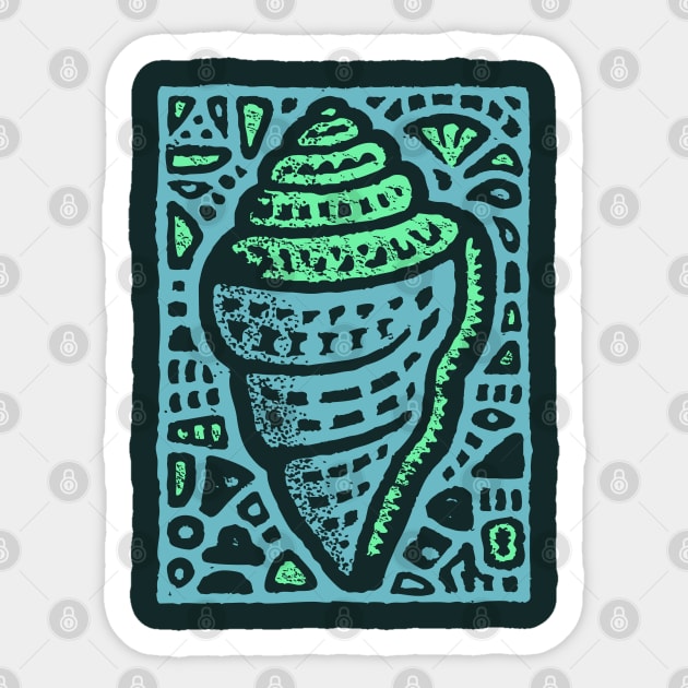 Aqua Conch Shell | The Ocean's Breath Sticker by TuncGK